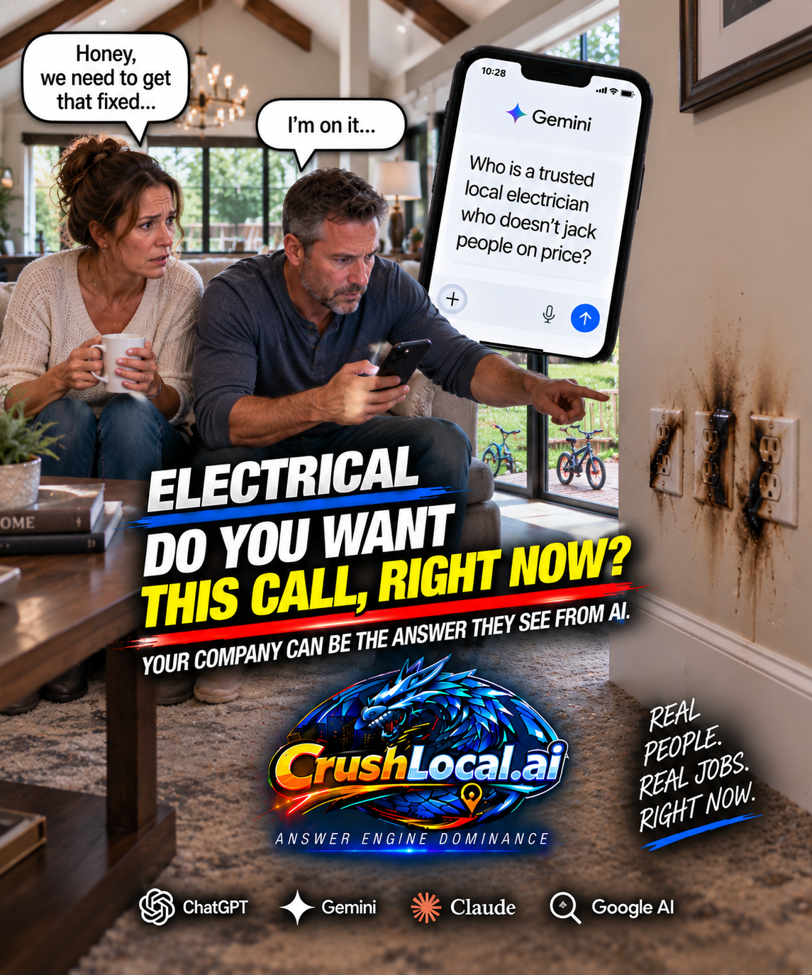 Electrical AI authority and customer-intent example